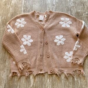 Belle Du Jour Tan Floral Cardigan